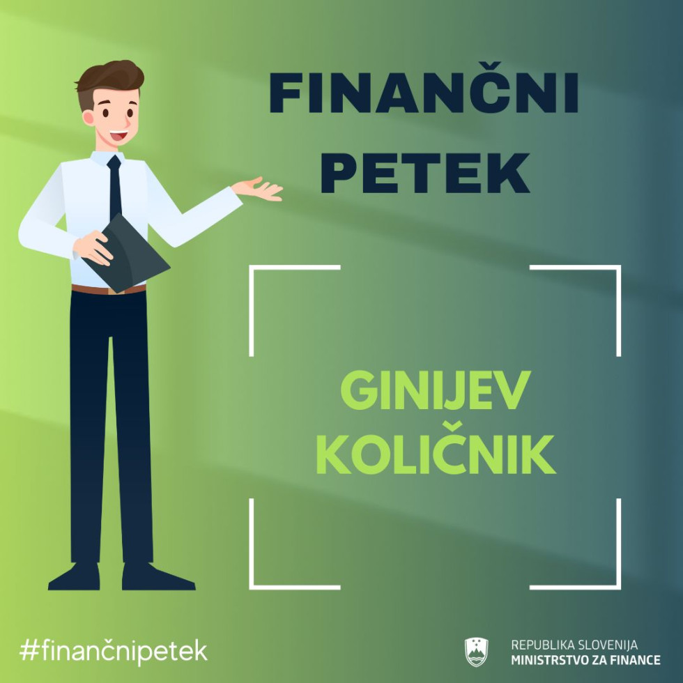 Grafika mladega moža z napisom Finančni petek, Ginijev količnik