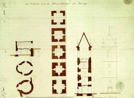 Načrt kostnice in zvonika v Jarenini, čas nastanka 1855