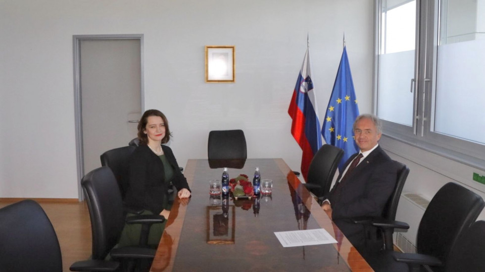 Minister Aleš Hojs v pogovoru z veleposlanico RS na Dunaju mag. Ksenijo Škrilec