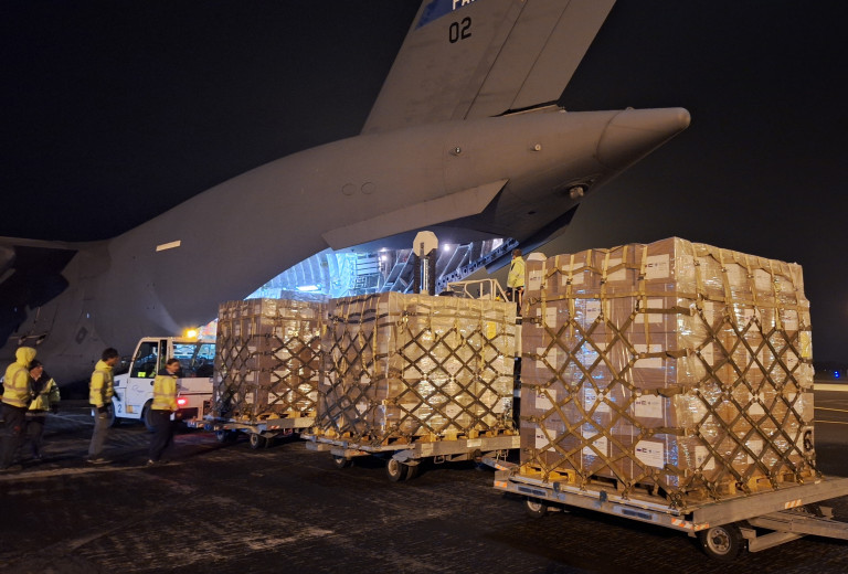 Slovenia for the Palestinian civilian population in Gaza dispatched a third consignment of material aid