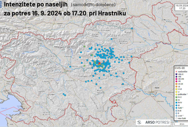 Zahvala za izpolnjene vprašalnike o potresih