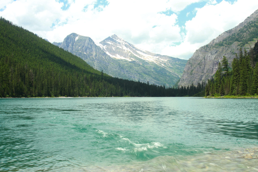 Mountains with an Alpine lake