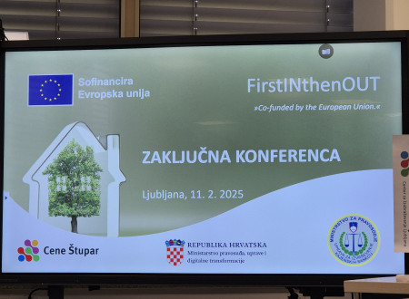 Uvod v predstavitev zaključne konference - drsnica na zaslonu