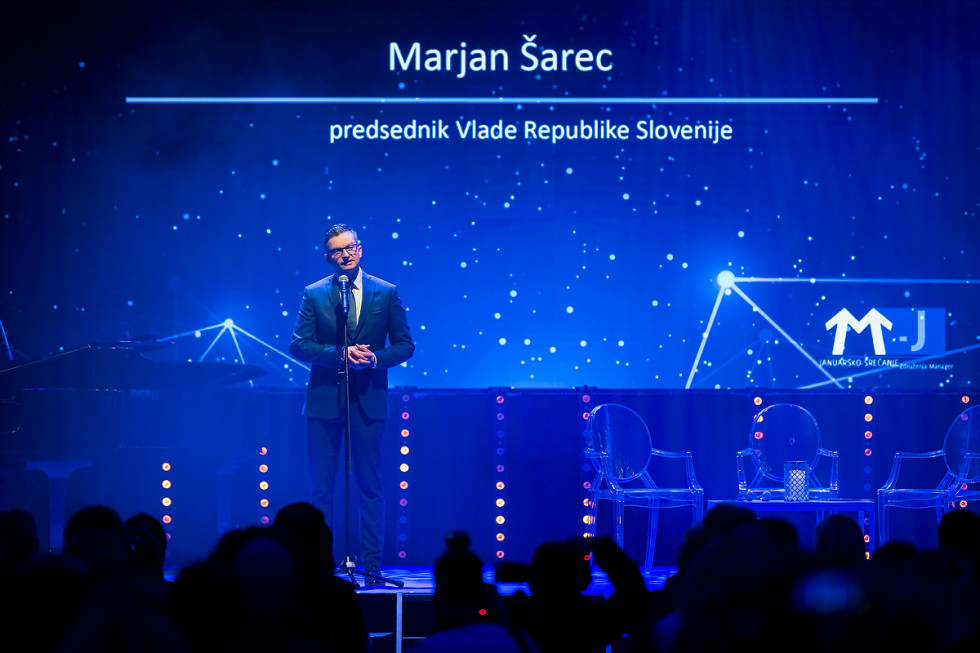 Predsednik vlade Marjan Šarec je nagovoril udeležence tradicionalnega januarskega srečanja Združenja Manager
